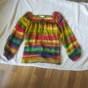 Graham & Spencer 100% Sheer Silk Blouse Size Small